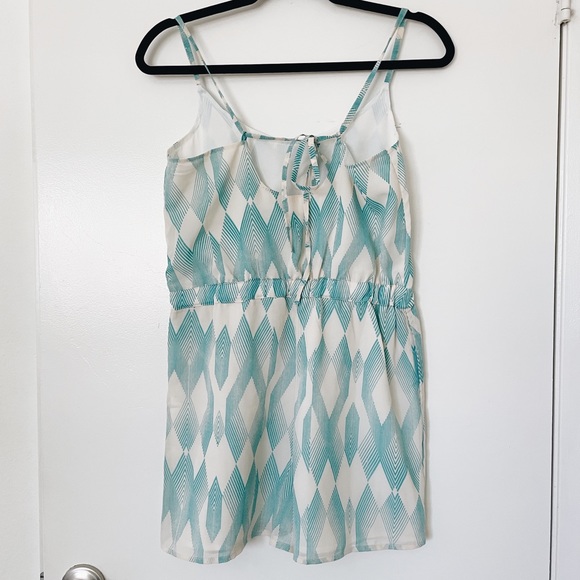 Roxy cream & teal pattern romper - Picture 2 of 9